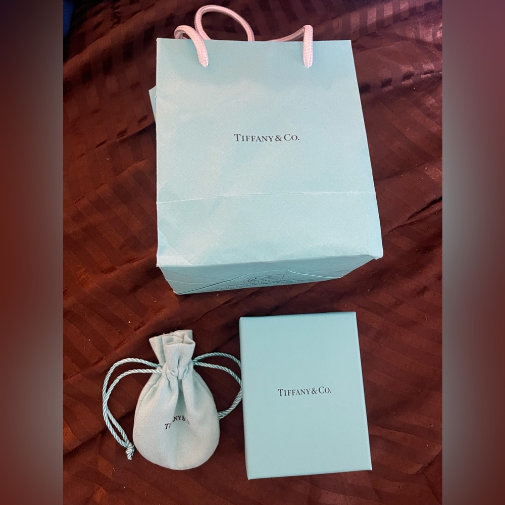 Empty Tiffany & Co. bag and box.